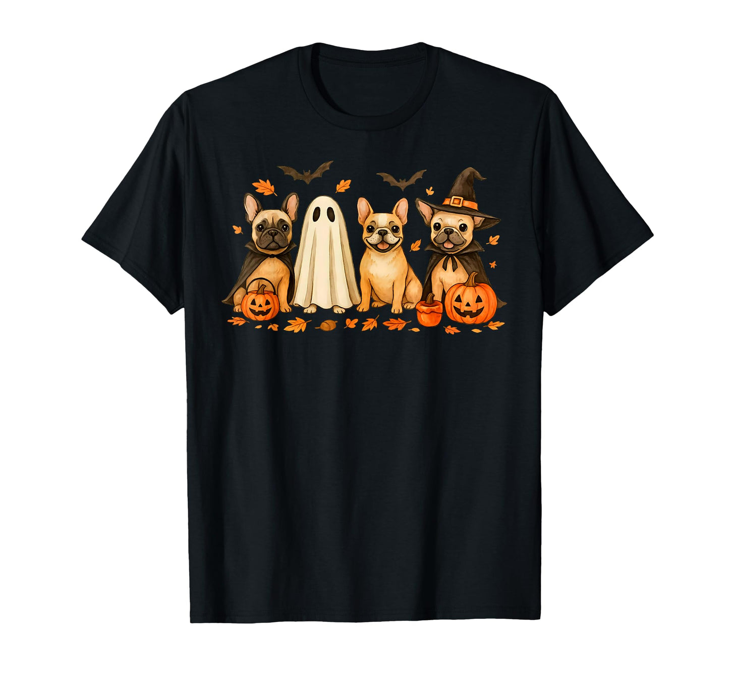 Cute French Bulldog Halloween Costume Frenchie Dog Ghost T-Shirt
