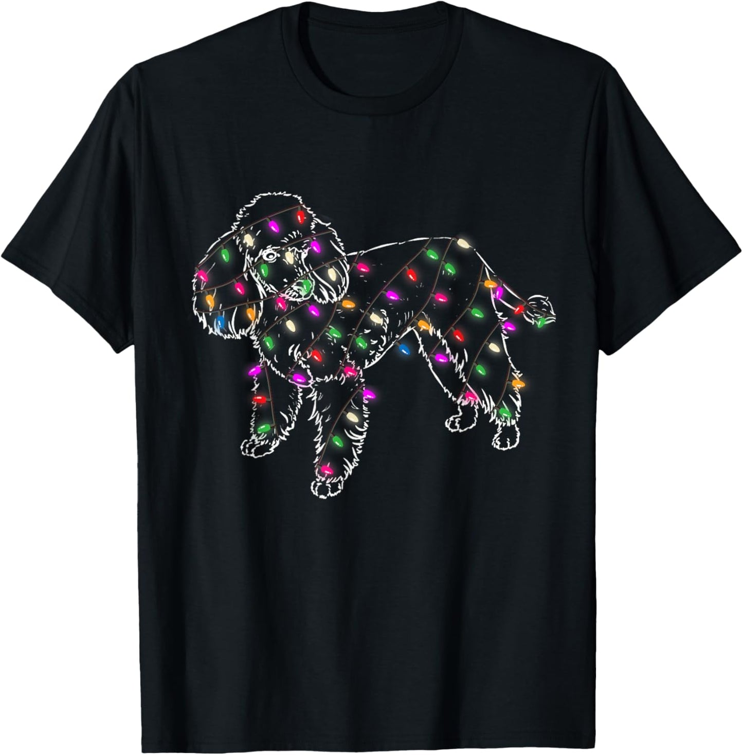 Funny Poodle Dogs Light Christmas Pet Animal Dog Gifts T-Shirt