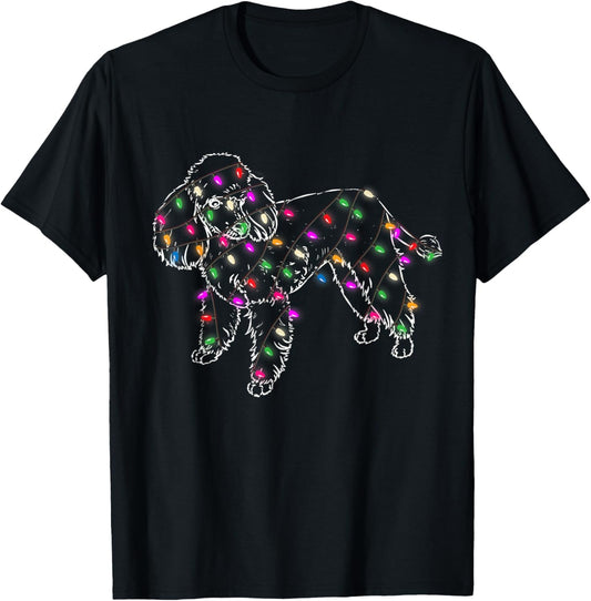Funny Poodle Dogs Light Christmas Pet Animal Dog Gifts T-Shirt