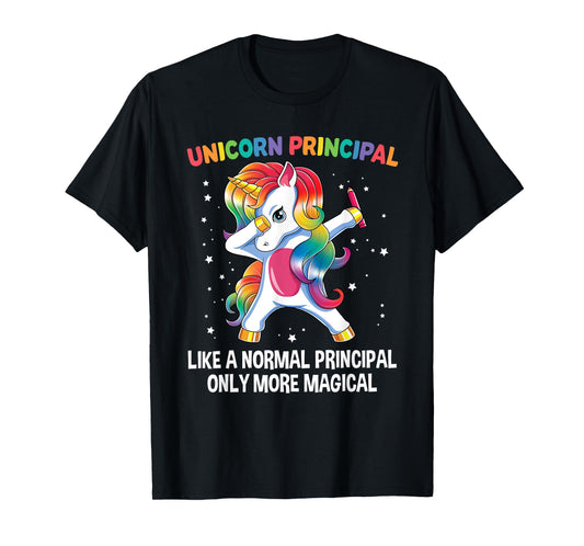 Unicorn Principal Dabbing Unicorn Funny Back To School T-Shirt