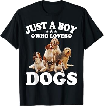 Just A Boy Who Loves Dogs Shirt For Kids Boys Puppies Dogs T-Shirt