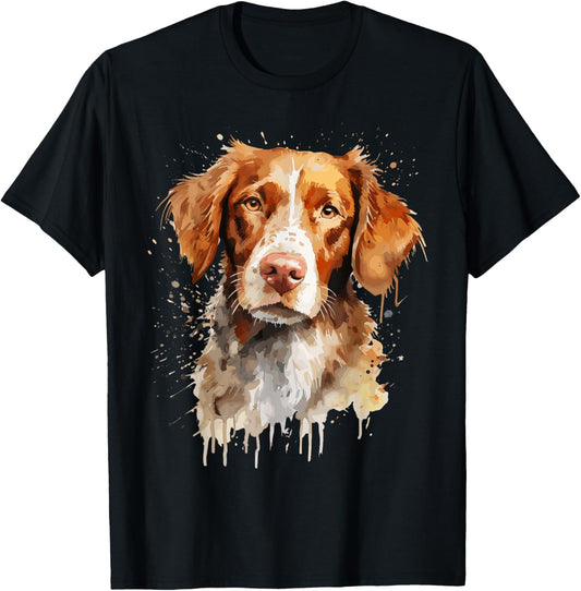 Brittany Spaniel Lovers Design Pop Art Brittany Spaniel Dog T-Shirt