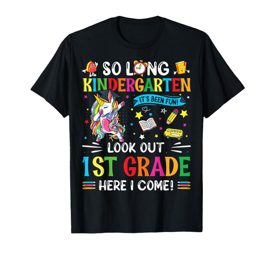 So Long Kindergarten 1st Grade Here I Come Graduation Cap T-Shirt