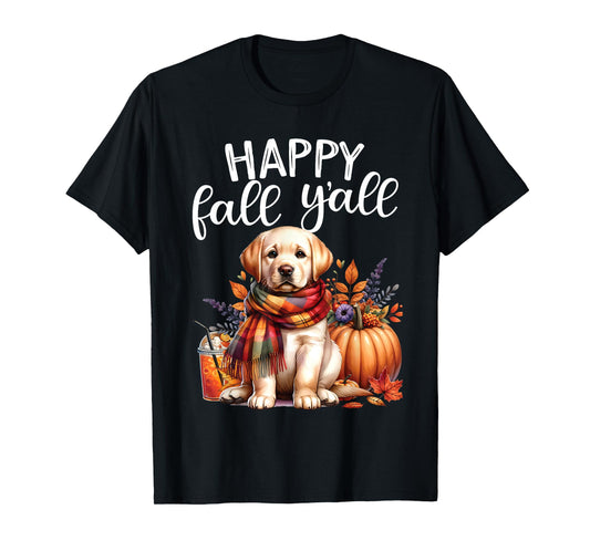 Labrador Retriever Dog pumpkin spice Happy Fall Yall autumn T-Shirt