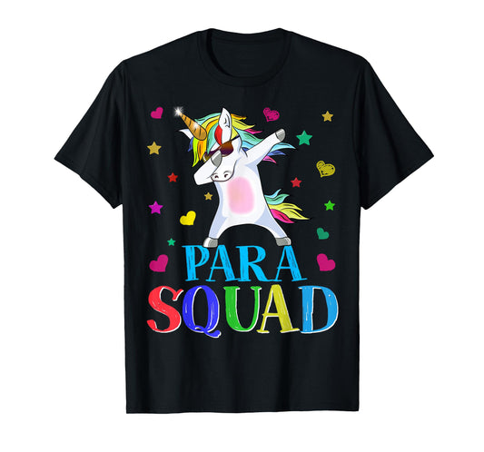 Para Squad Dabbing Unicorn Paraprofessional Teacher Gifts T-Shirt for Men Women Girls Kids