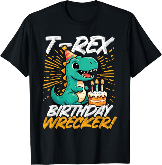 T-Rex Birthday Wrecker Funny Dino Party T-Shirt