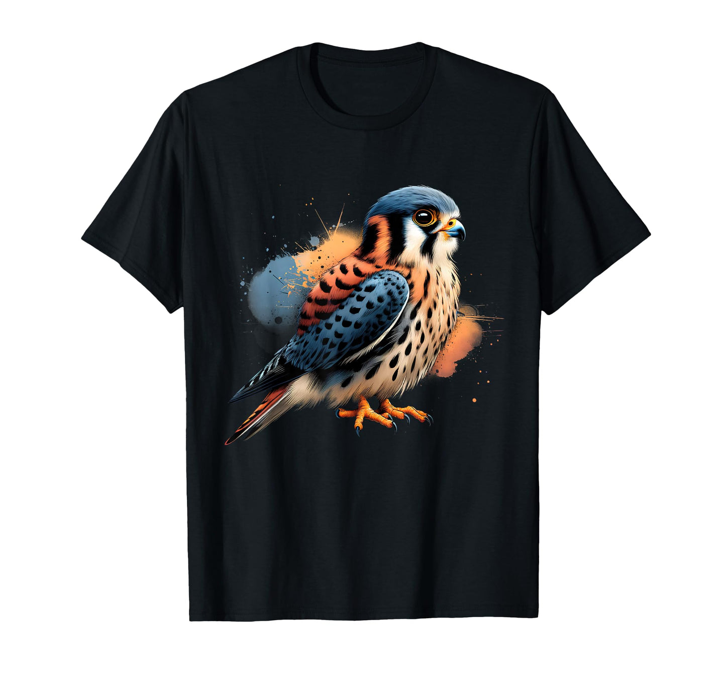 American Kestrel Bird Lover Watcher Birding T-Shirt, Small, Black