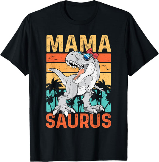 Dinosaur Mama Saurus Mamasaurus Rex funny retro vintage Mom T-Shirt