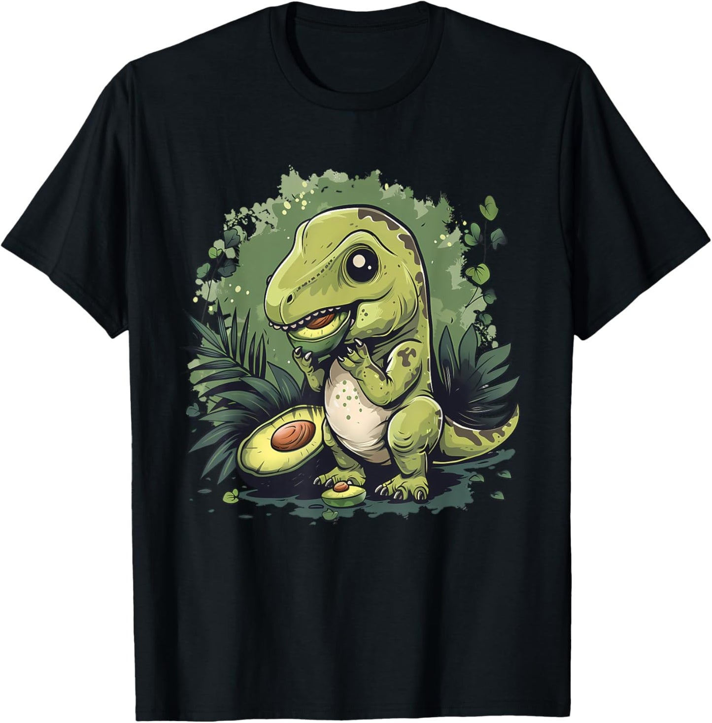 Avocado Dino Nature T-Rex Print Artwork Motif Dinosaur Lover T-Shirt