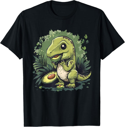Avocado Dino Nature T-Rex Print Artwork Motif Dinosaur Lover T-Shirt