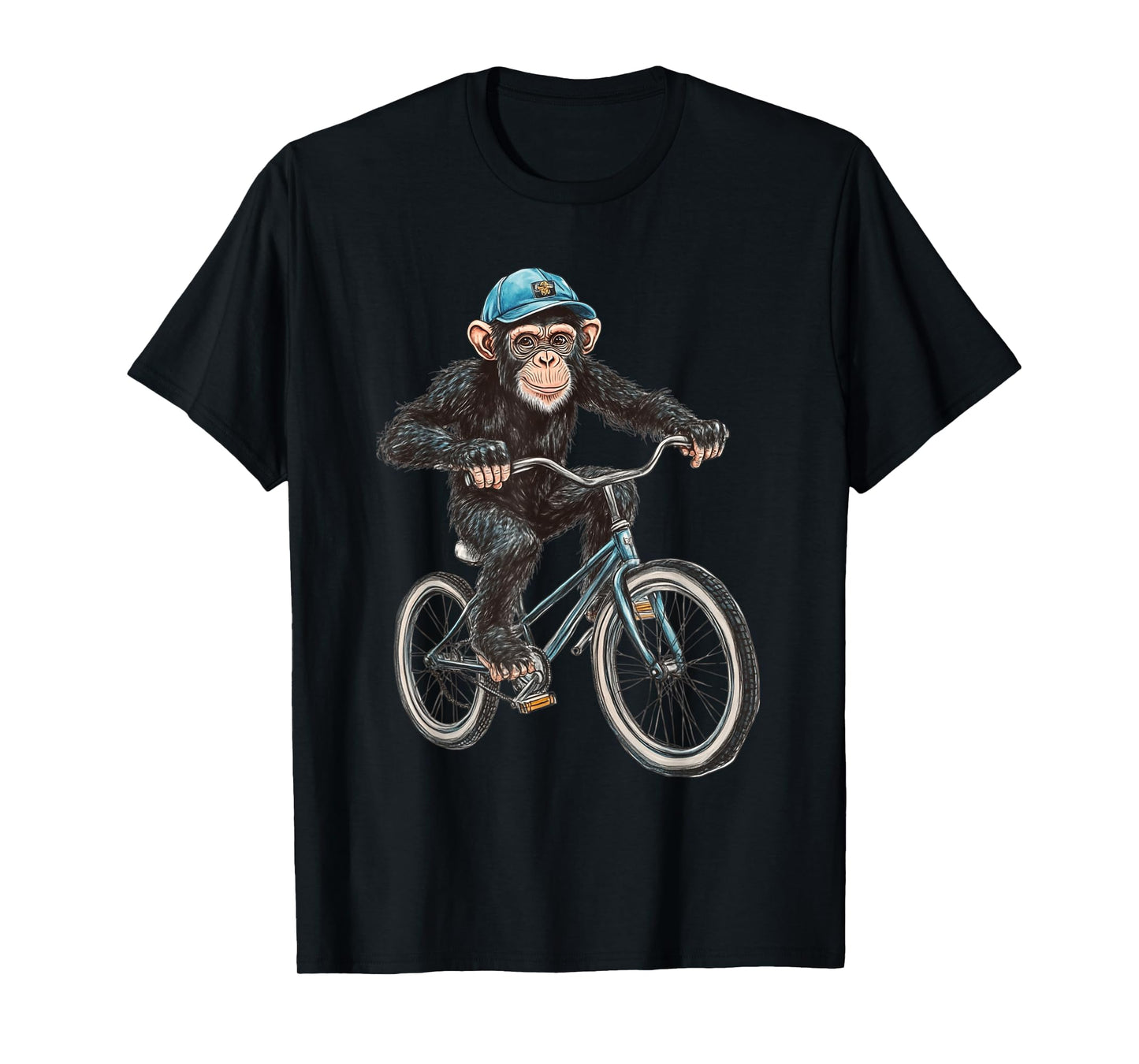 Monkey Riding Bike Vintage Bicycle Biker Ape Chimpanzee T-Shirt