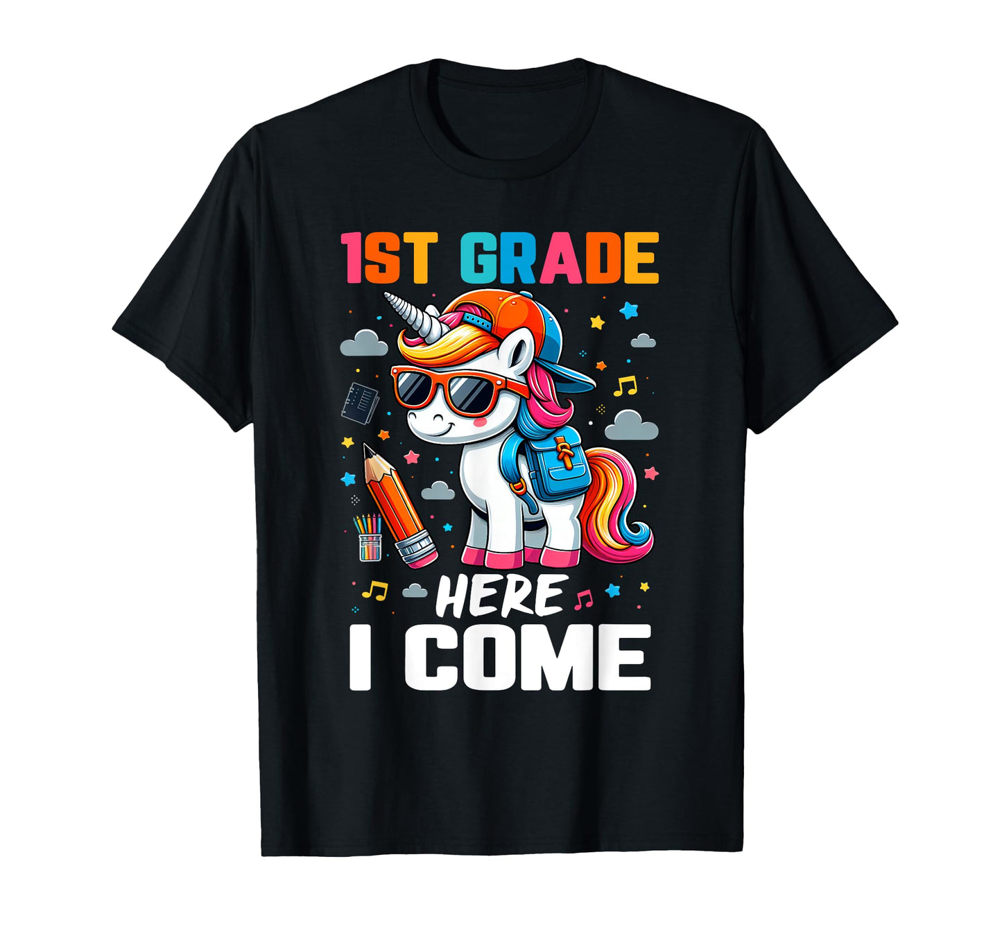First 1st Grade Here I Come Shirt First Day Of School Girls T-Shirt