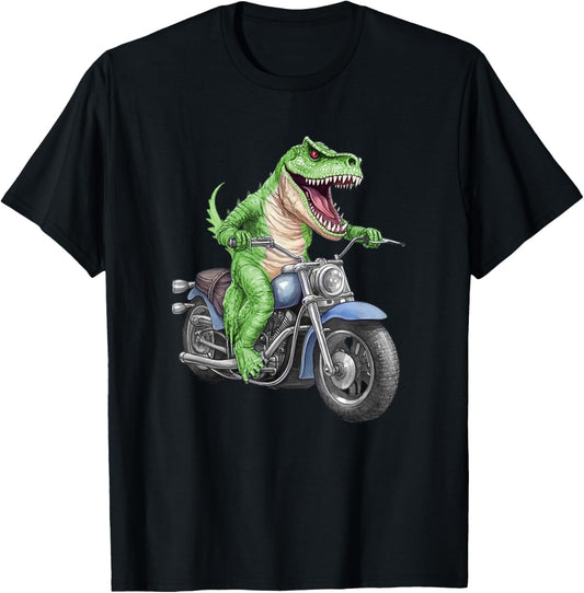 Dinosaur On Motorcycle, Funny, Jokes, Sarcastic T-Shirt