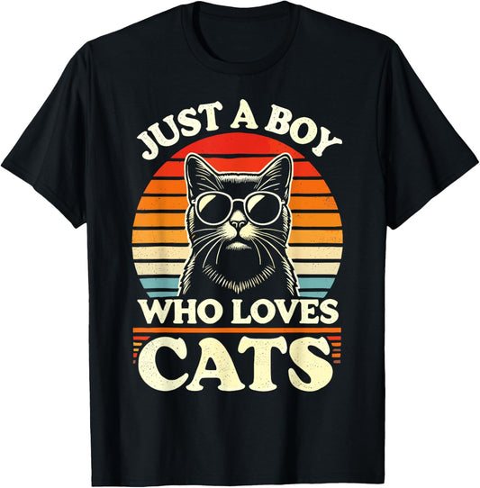Cat Lover Just A Boy Who Loves Cats T-Shirt