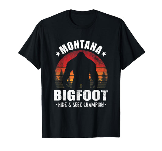 Montana Bigfoot Hide and Seek Champion Sasquatch T-Shirt