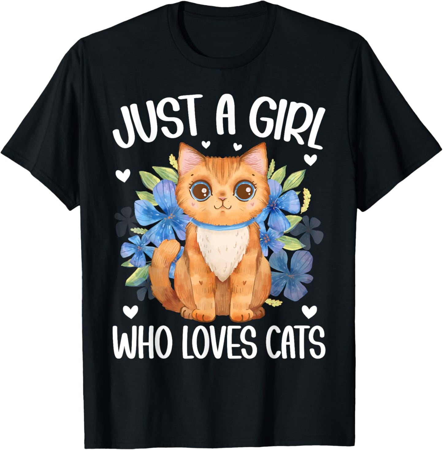 Just A Girl Who Loves Cats Women Pet Lover Cute Cat Girls T-Shirt