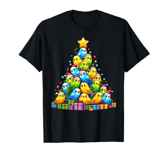 Budgie Christmas Tree Bird Christmas Cosutme Men Women Kids T-Shirt