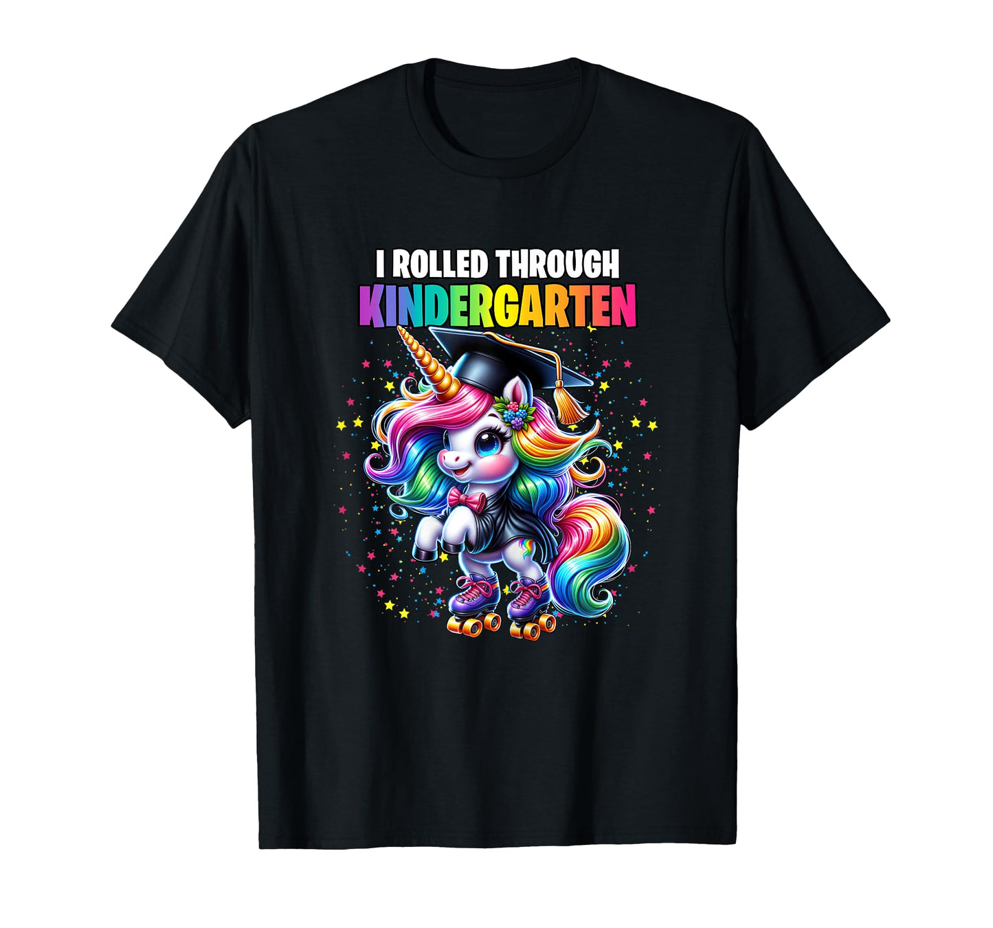 Graduation Kindergarten Unicorn Roller Skate Girls Grad T-Shirt
