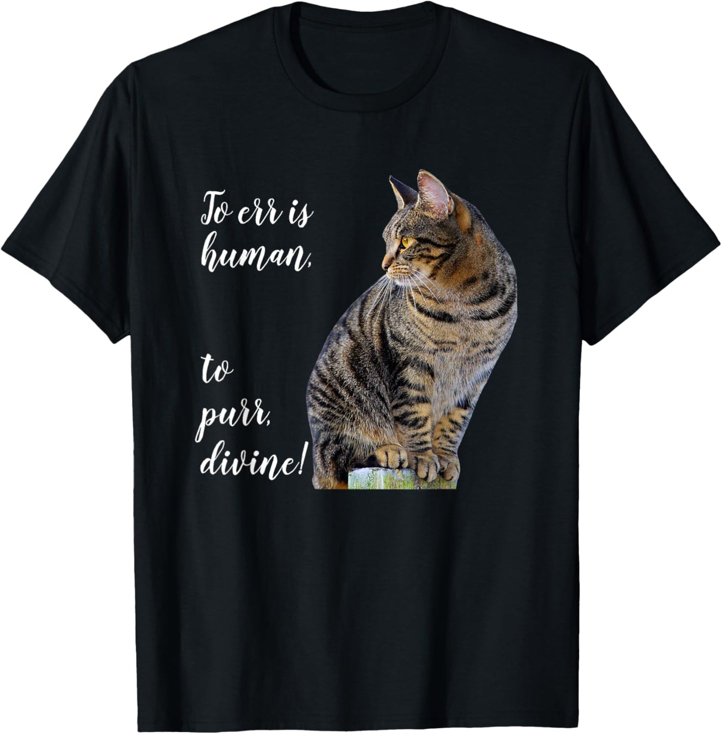 Tabby Cat Inspirational Quote, Gray Kitty Graphic T-Shirt