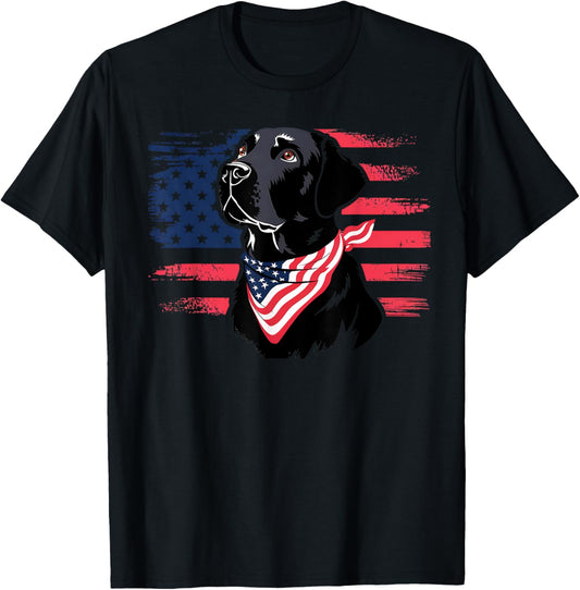 Patriotic USA Flag Black Labrador for Lab Owners 4th Of July T-Shirt