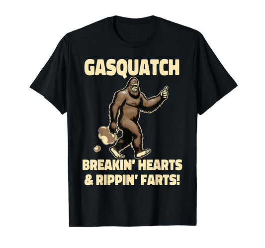 Weird Sayings Quote Tees One Liners Fartacus Tees Farting Bigfoot Breaking Hearts And Ripping Farts Sasquatch T-Shirt