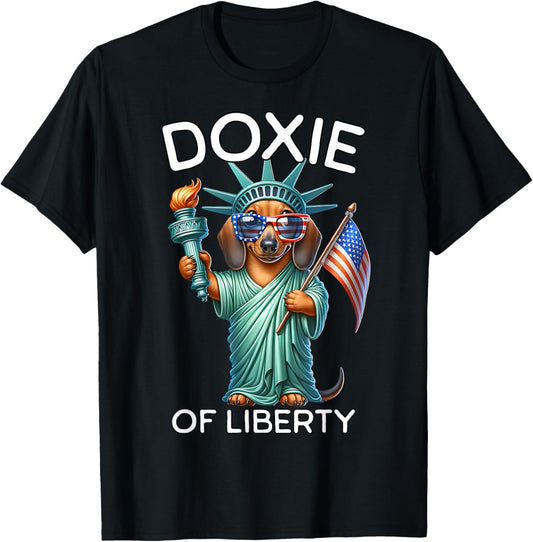 Dachshund July 4th Of July Doxie Liberty Dachshund T-Shirt