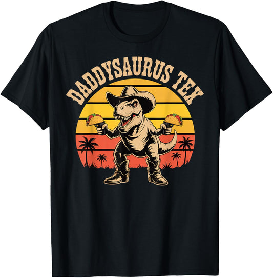 Daddysaurus Tex - Funny Dinosaur with Tacos T-Shirt