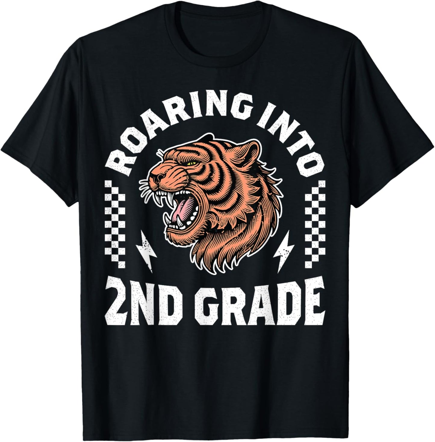 Roaring Into 2nd Grade Tiger Back to School Boy Girl Funny T-Shirt