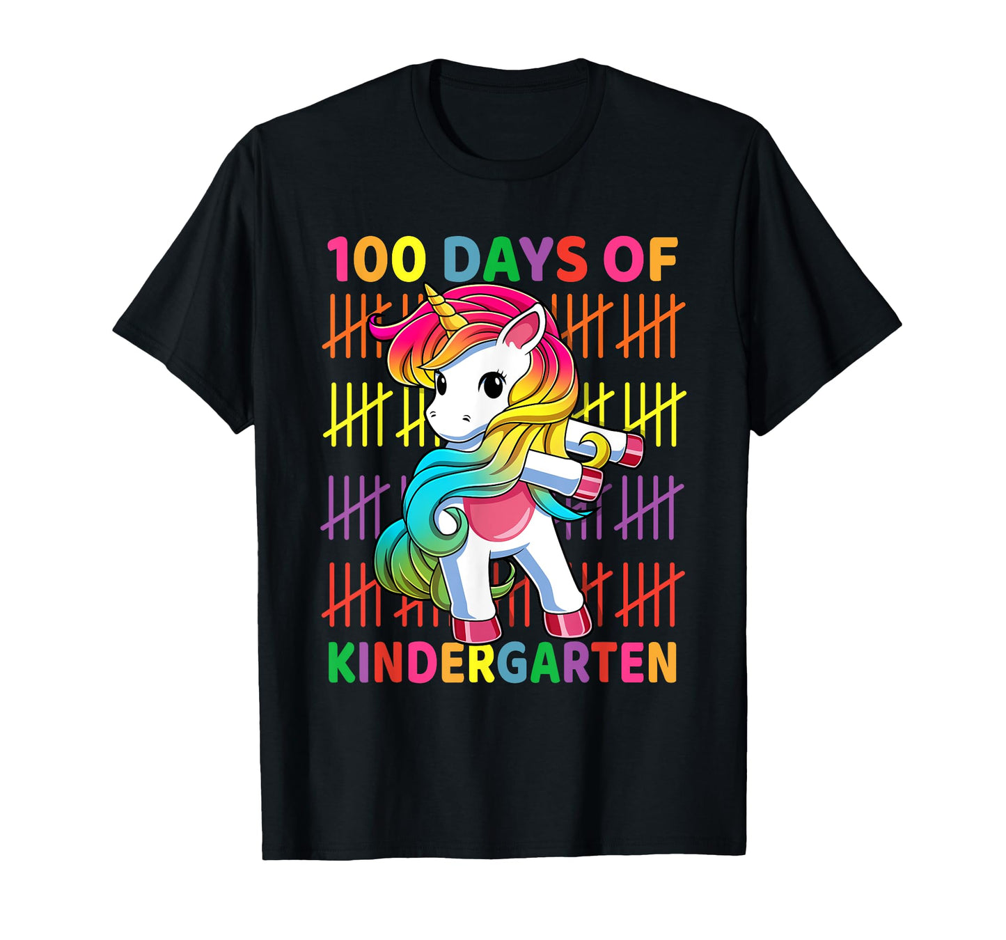 100 Days of Kindergarten School Unicorn Flossing Girls Kids T-Shirt