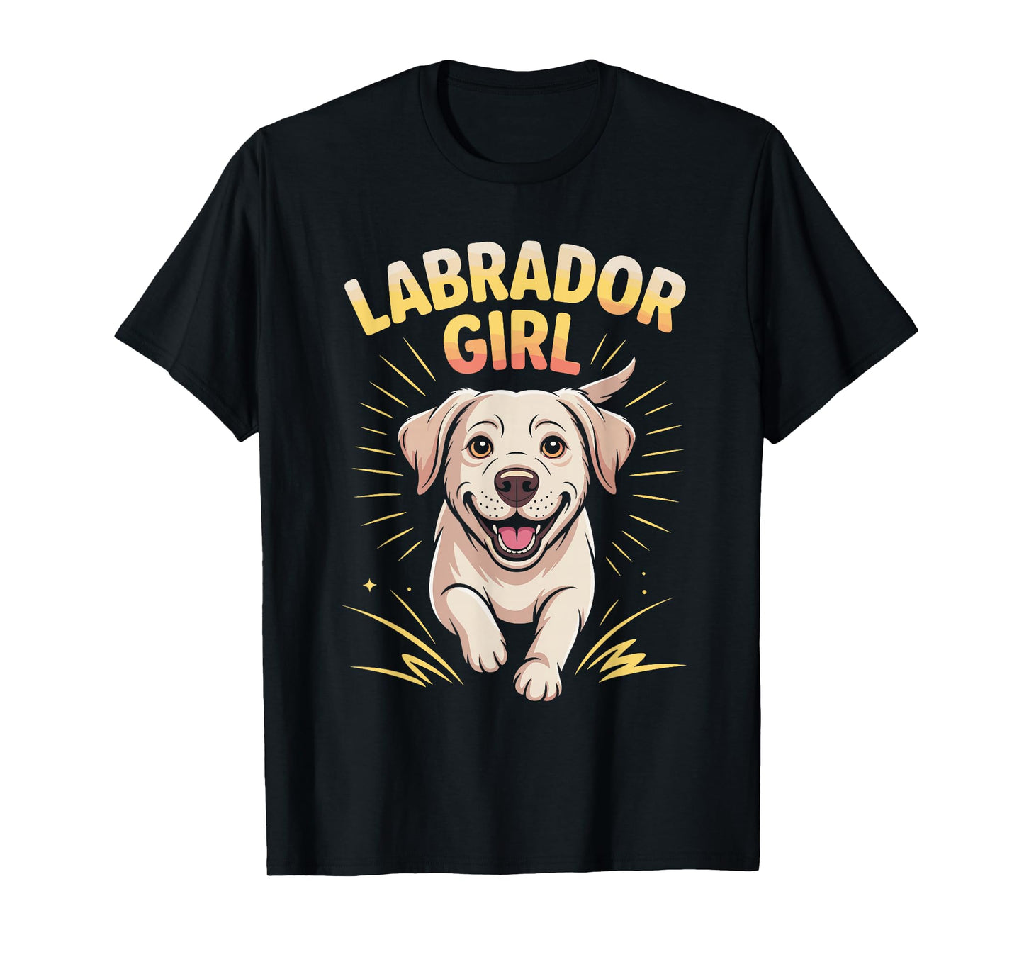 Labrador Girl Cute Cartoon for Dog Owners | Womens Retriever T-Shirt