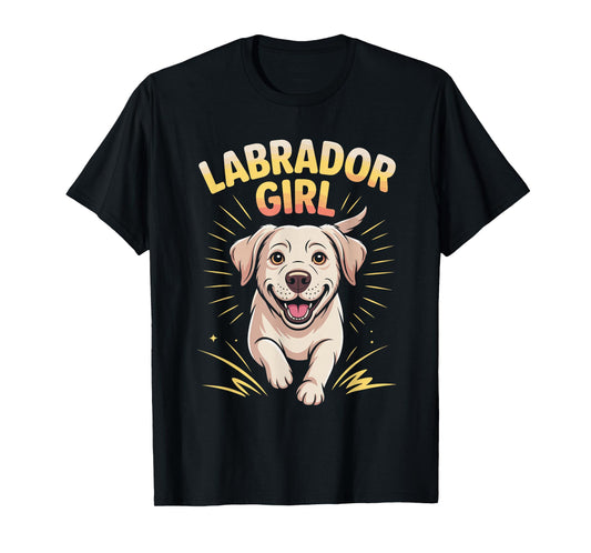 Labrador Girl Cute Cartoon for Dog Owners | Womens Retriever T-Shirt