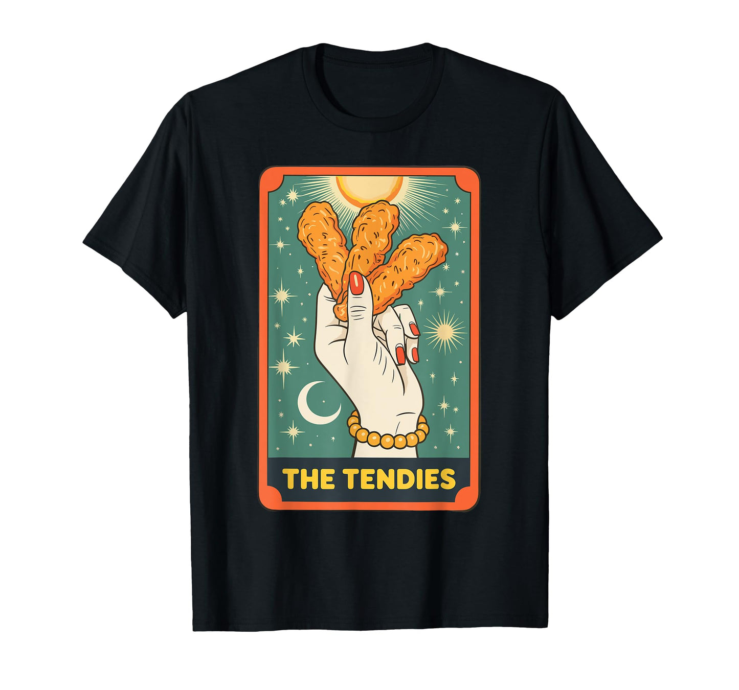 Tendies Lover Tarot Card Foodie Food Lover Chicken Tenders T-Shirt