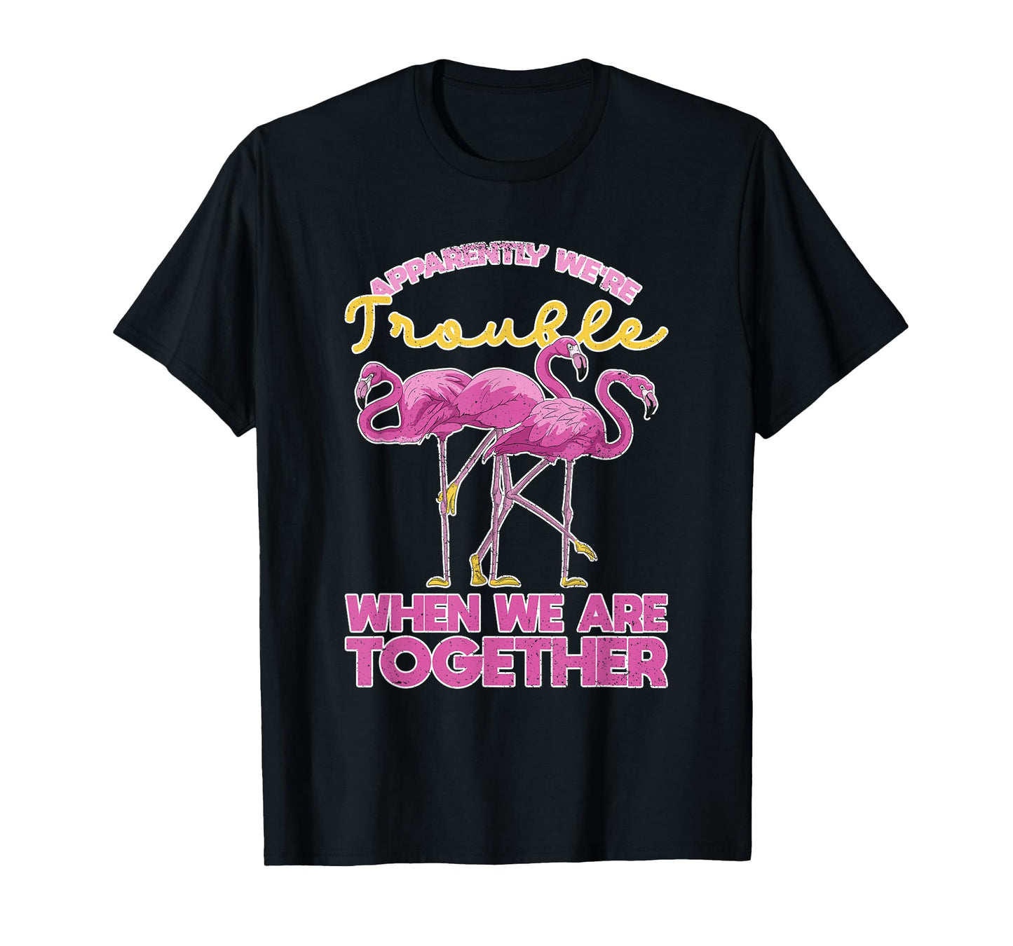 Apparently Were Trouble When We Are Together Funny Flamingo T-Shirt