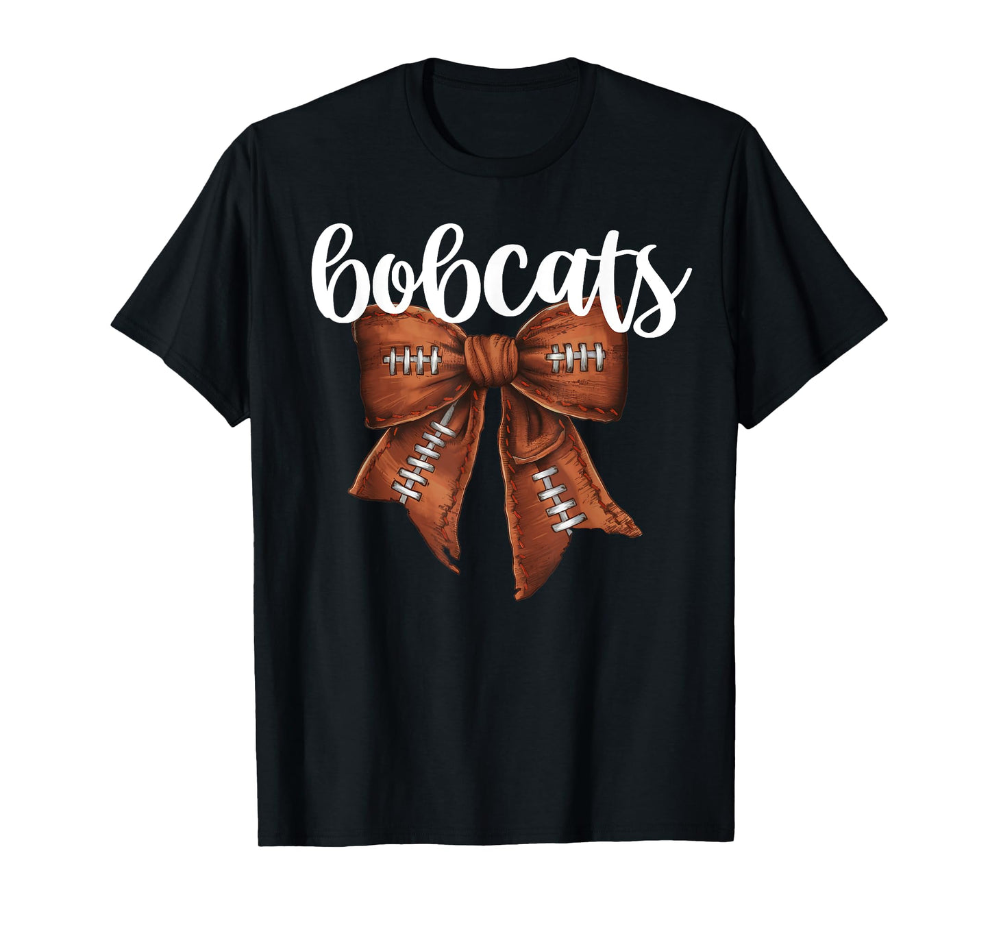Bobcats Football Bow School Spirit Team Mascot Game Night T-Shirt