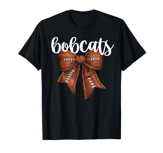 Bobcats Football Bow School Spirit Team Mascot Game Night T-Shirt