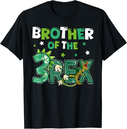 Brother of the Three Rex Birthday Dinosaur Family Matching T-Shirt