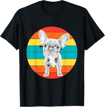 French Bulldog Shirt - Cute Bulldog With Glasses Funny Dog T-Shirt