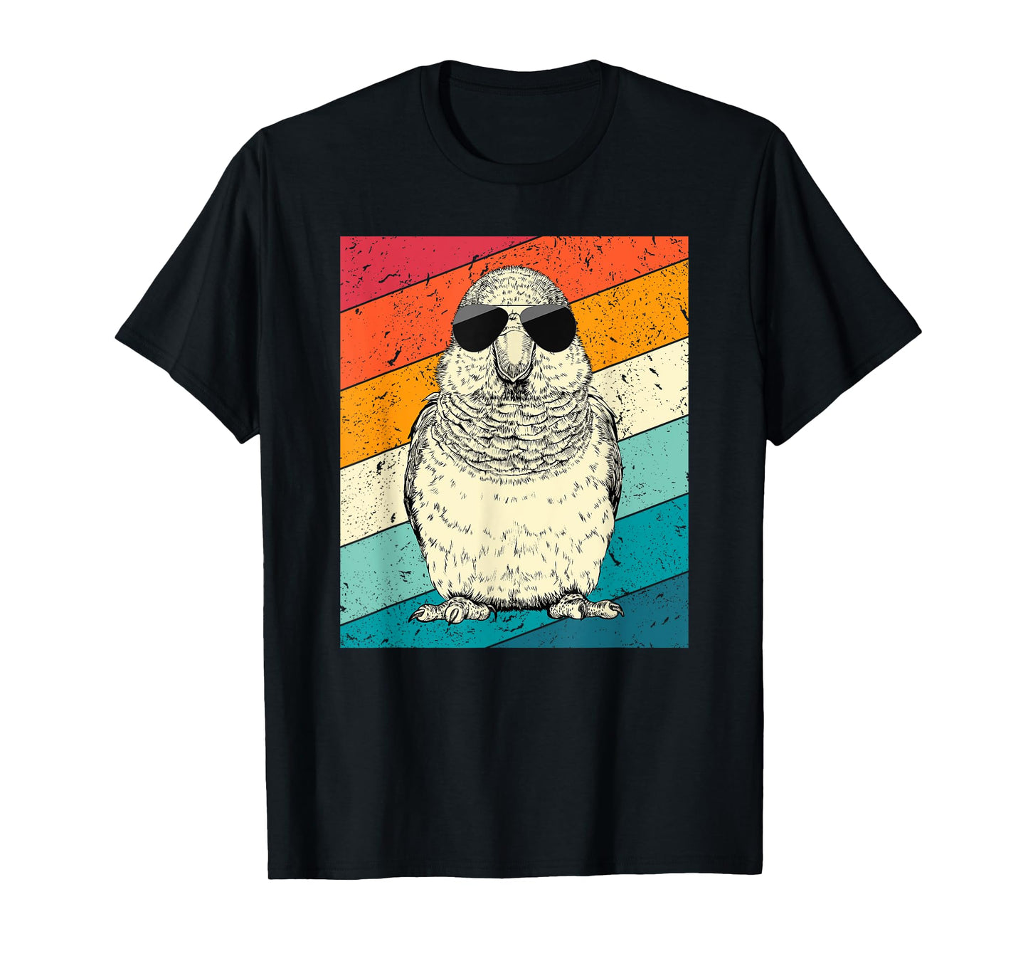 Retro Vintage Quaker Parrot with Sunglasses Bird Lovers T-Shirt
