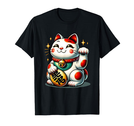 Maneki-Neko Lucky Cat Money Kitten Good Luck Charm Japan T-Shirt