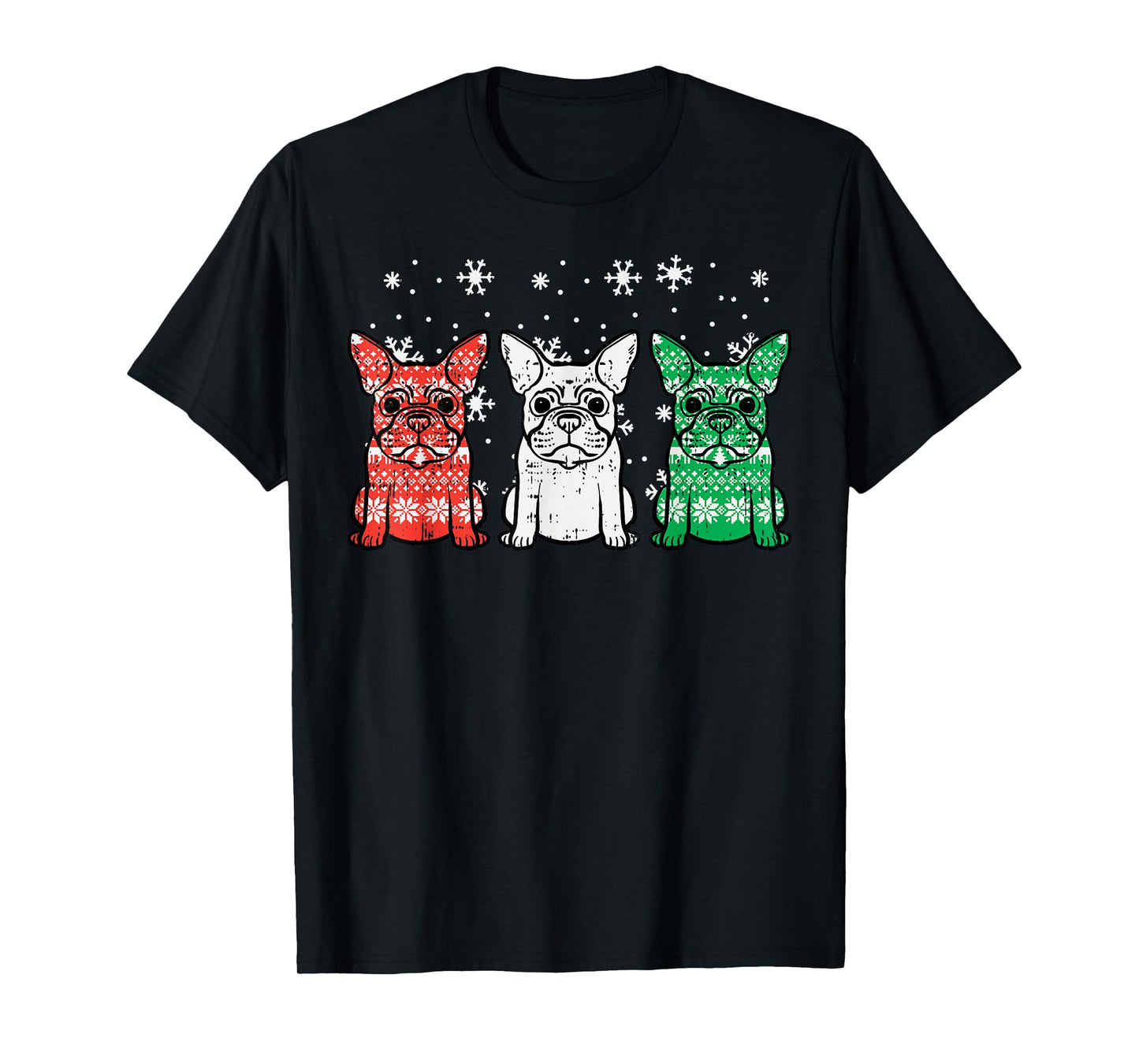 Christmas French Bulldogs Xmas Frenchie Dog Men Women Kids T-Shirt
