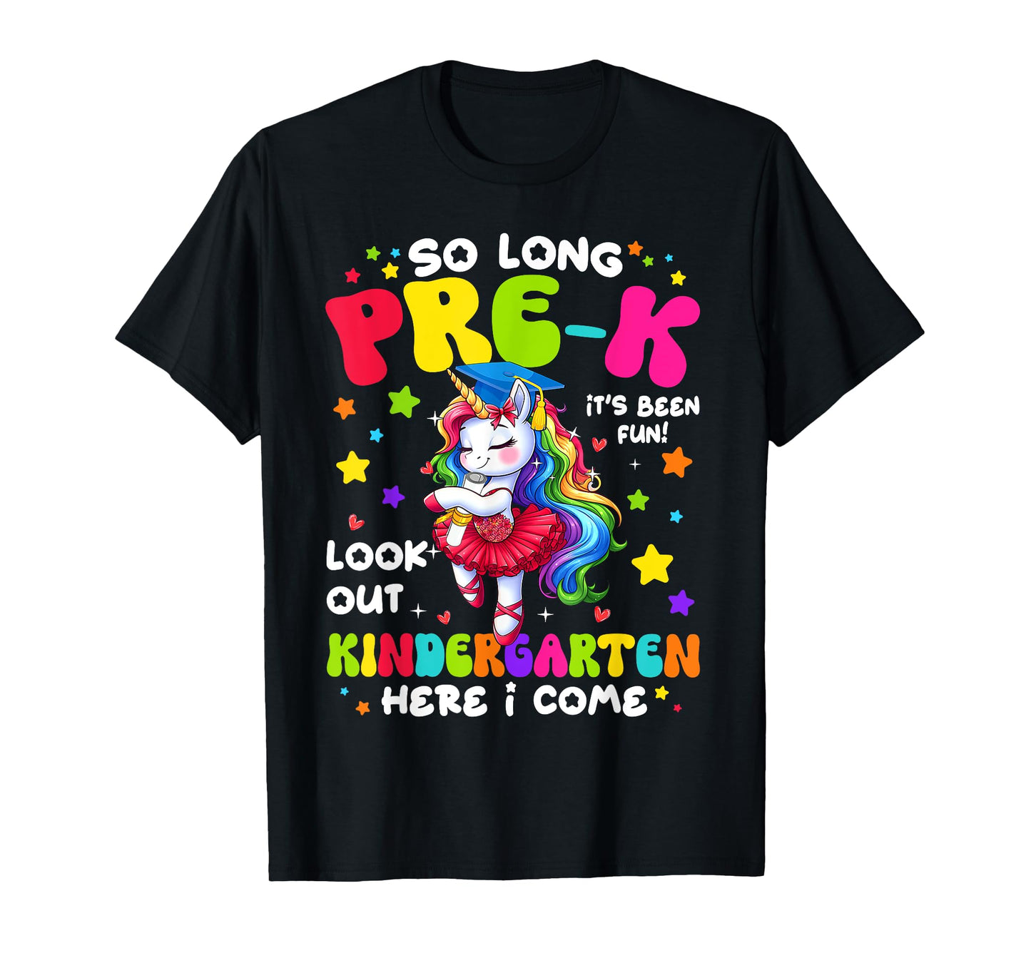 Pre-K Graduation 2025 Kindergarten Here I Come Unicorn Grad T-Shirt