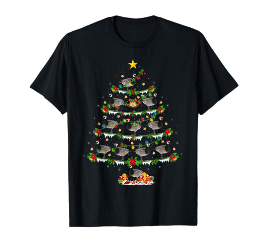 Xmas Tree Canada-Goose Christmas Gifts Goose Bird Lover Unisex-Adults Black Animal Print Modern Animal Print Short Sleeve Crew Neck T-Shirt Small