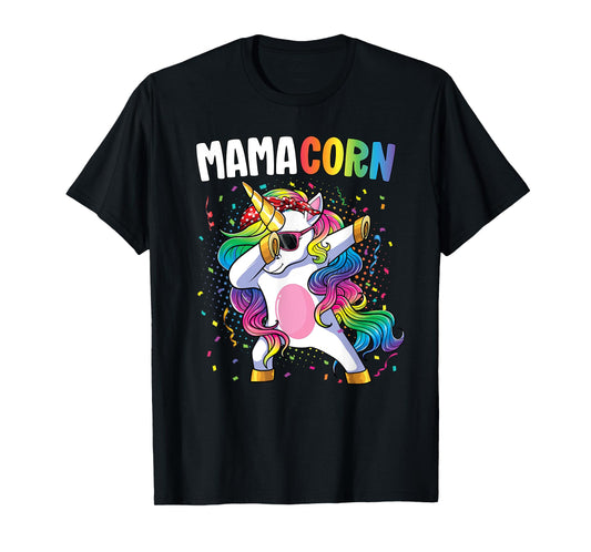 Mamacorn Women Unicorn Birthday Party Dabbing Unicorn Mom T-Shirt