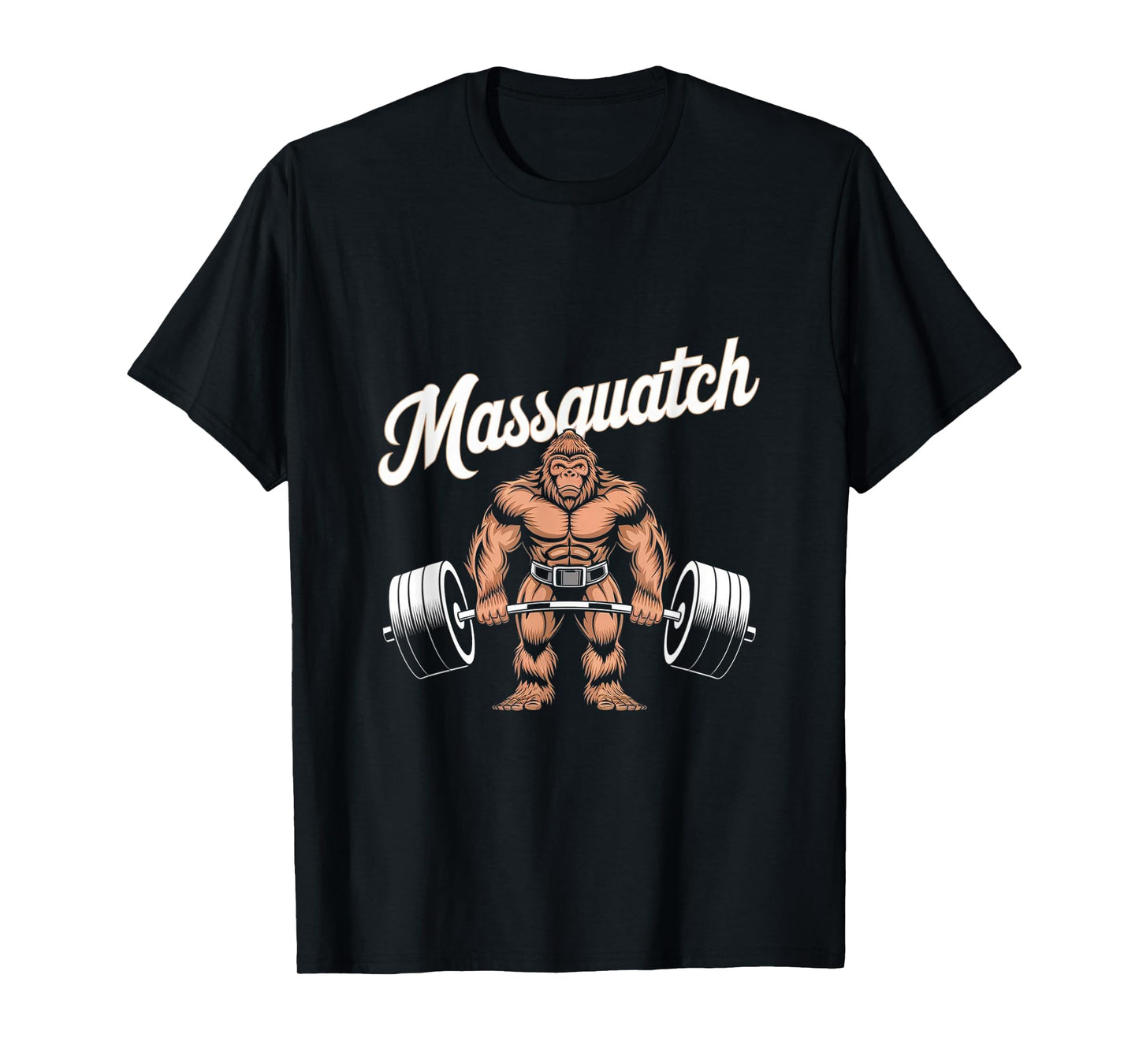 Bigfoot Massquatch Funny Sasquatch Workout Gym Weightlifter T-Shirt