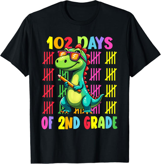 102 Day Of 2nd Grade Dinosaur 102 Days Of Second Grade T-Shirt