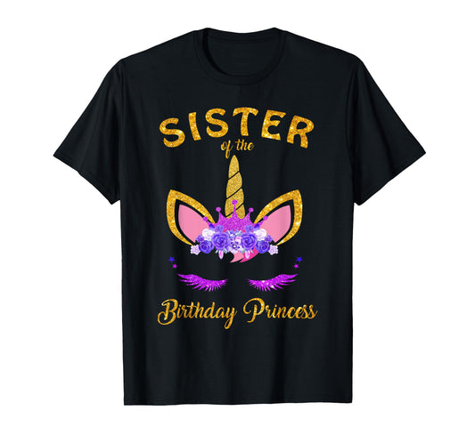 Sister Of The Birthday Princess Unicorn Family T Shirt T-Shirt