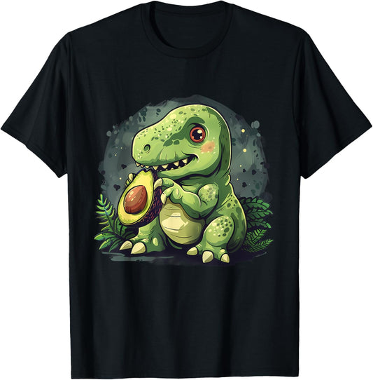 Avocado Dino Animal Art Colourful Artwork Watercolor Motif T-Shirt