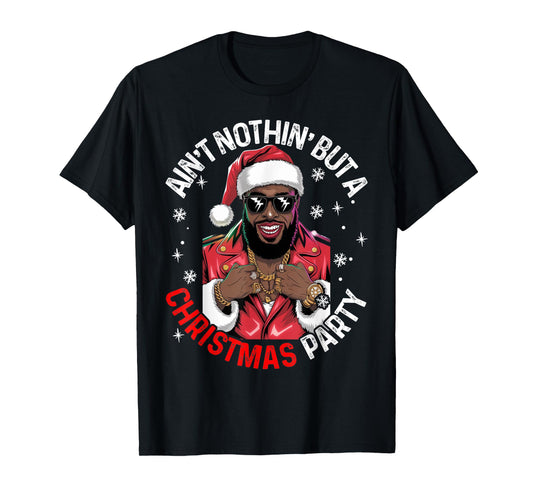 Black African American Santa Claus Christmas Pajama MenWomen T-Shirt