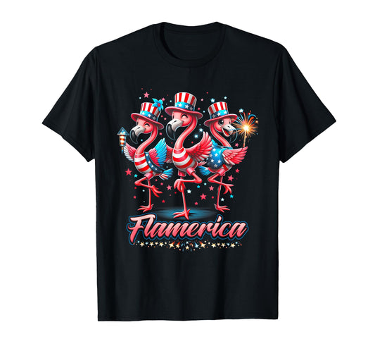 Flamingo 4Th Of July Patriotic USA Independence Flamerica Women Men T-Shirt