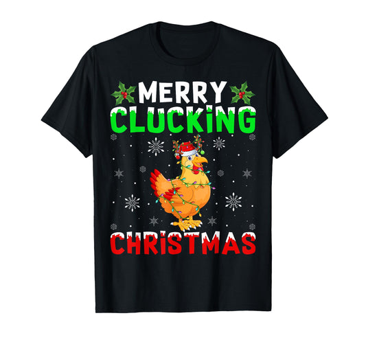 Matching Family Santa Chicken Merry Clucking Christmas T-Shirt